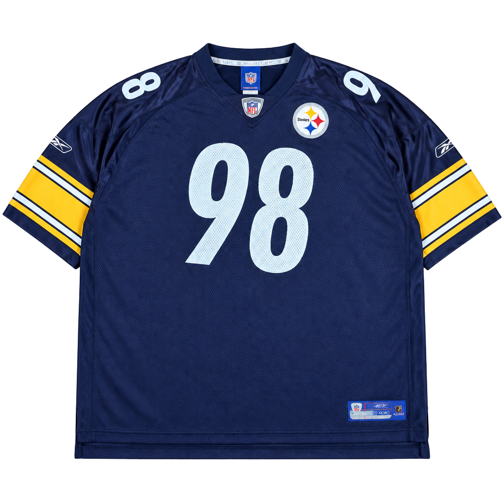 Reebok NFL Equipment Pittsburgh Steelers Casey Hampton Jersey Size 5XL Black 1