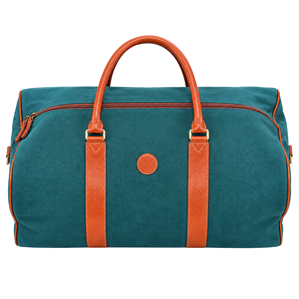 Polo Ralph Lauren Vintage Green Canvas Weekender Duffle Bag 1