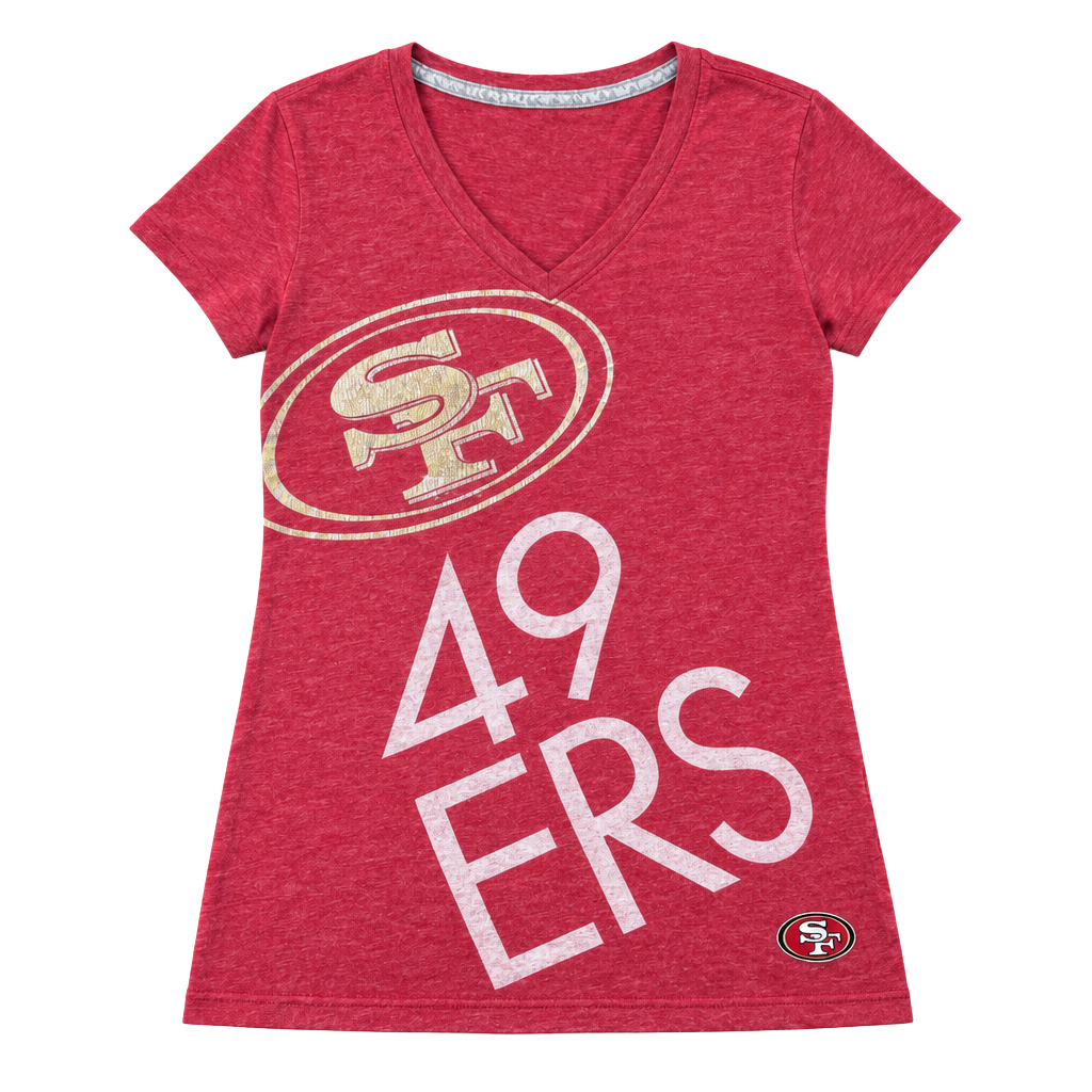 Nike San Francisco 49ers V-Neck T-Shirt Size S Red 1