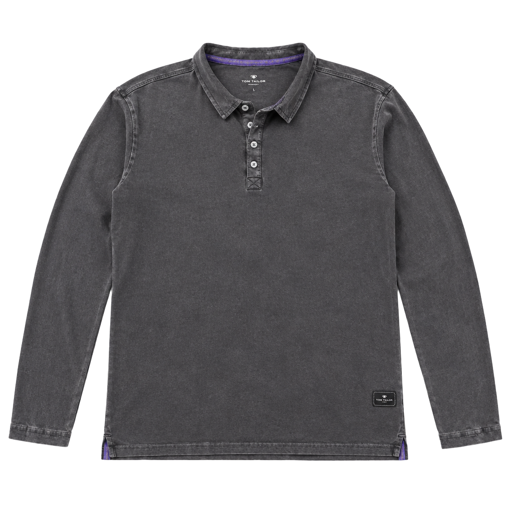 Six Lincoln Long Sleeve Henley Shirt Size M Gray Cotton 1