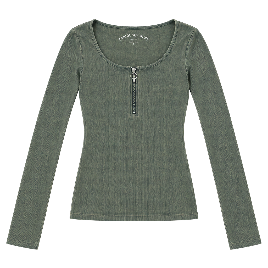Aeropostale Seriously Soft Long Sleeve Top Size XS Green 1