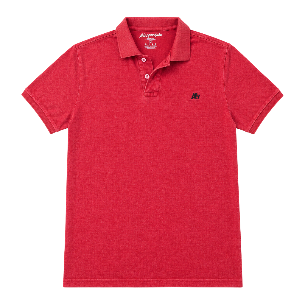 Aeropostale Polo Shirt Size M Red Cotton Blend Short Sleeve Logo 1