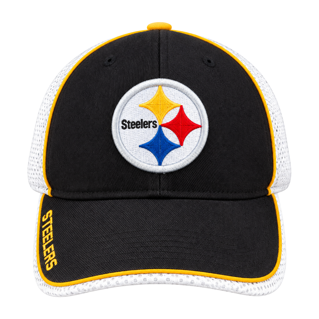 Reebok NFL Pittsburgh Steelers Hat Black White Mesh Strapback 1