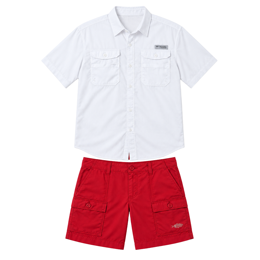 AFTCO Bluewater Fishing Shorts Red- size 38 1