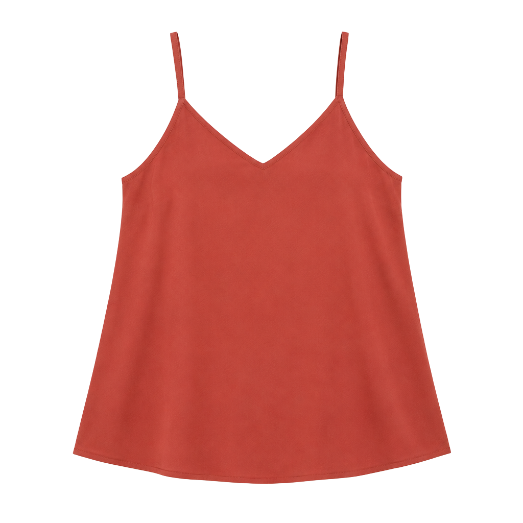 Wet Seal Cami Tank Top Size S Rust Orange V-Neck Spaghetti Strap 1