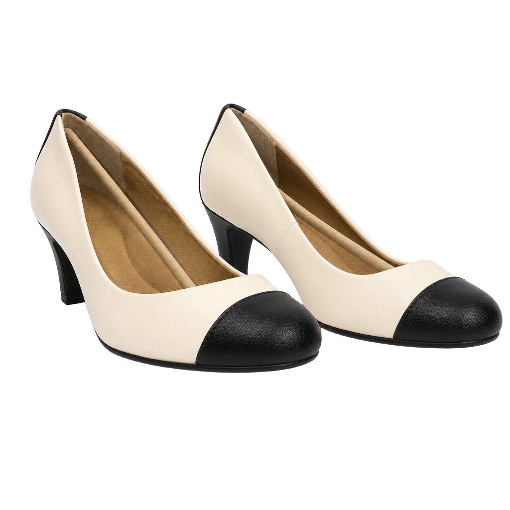 Giani Bernini RIYLAP Women's Colorblock Memory Foam Pumps White/Black Size 8.5M 1