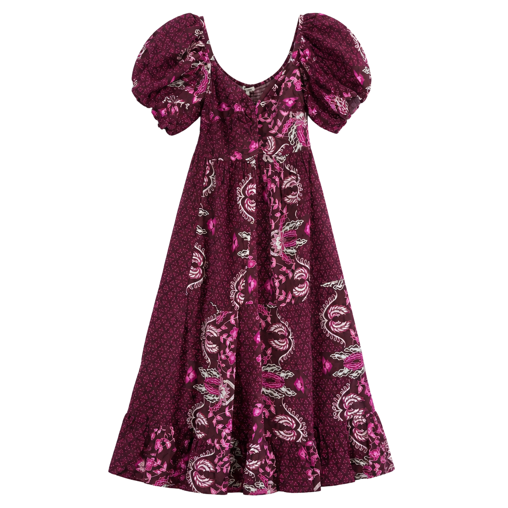 Celina Moon Floral Midi Dress Size L Purple Maxi Boho 1