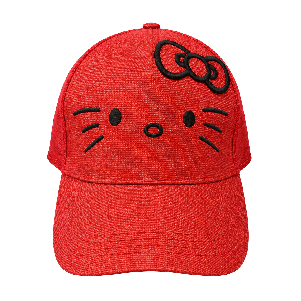 Sanrio Hello Kitty Shimmery Trucker Hat Red Snapback 1