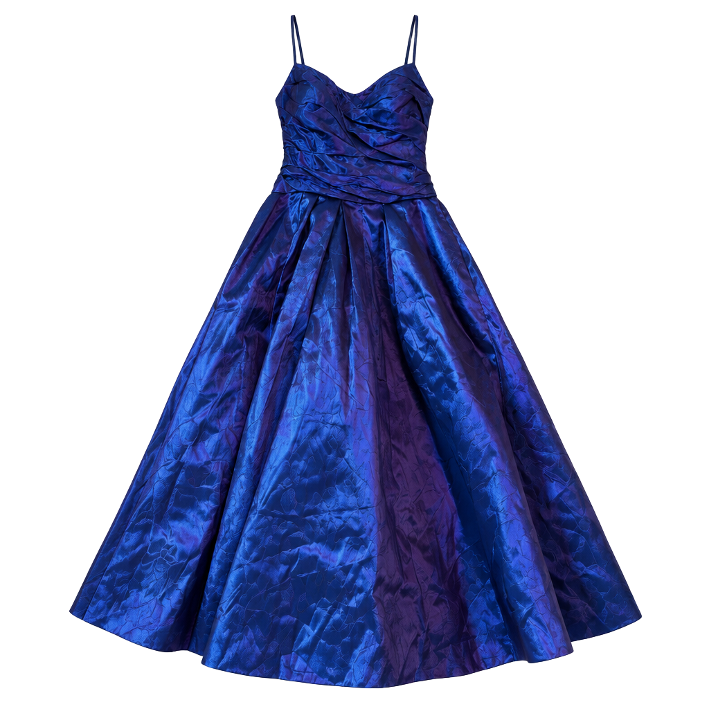 Theia Strapless Prom Dress Size 14 Blue Iridescent Silk 1