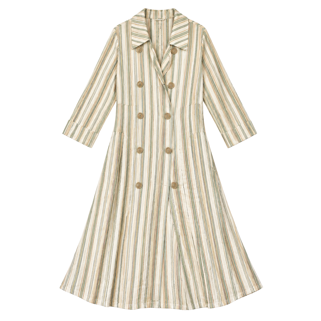 Free People Sweet Melody Stripe Trench Coat Size S 1