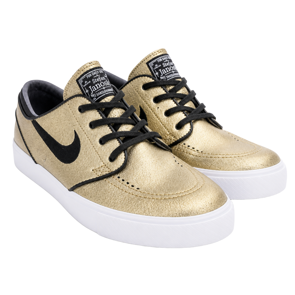 Nike SB Zoom Stefan Janoski L Metallic Gold Black White Skate Shoes 1
