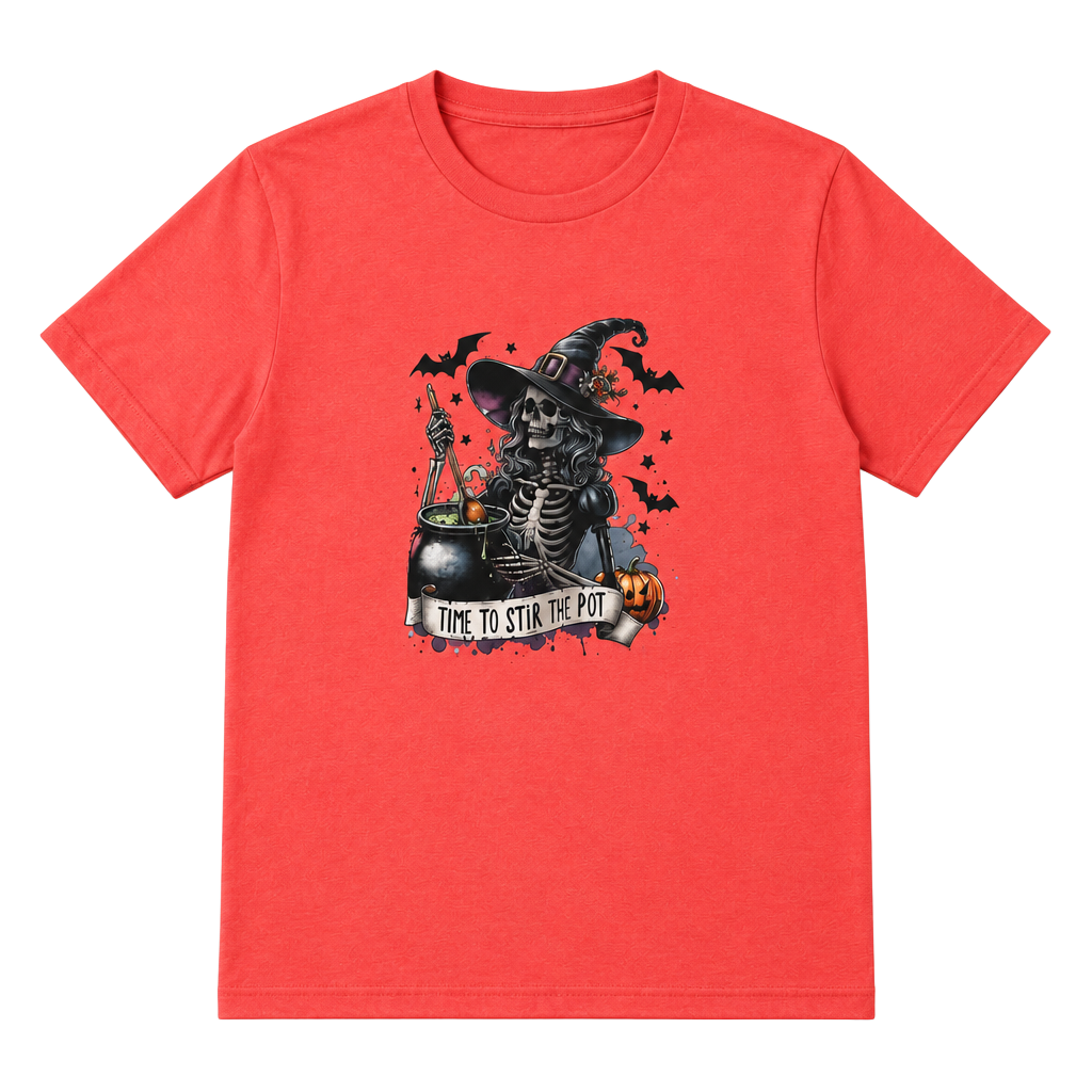 Time To Stir The Pot Halloween T-Shirt Red XL 1