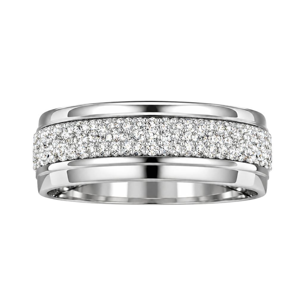 Titanium Steel Silver Sandblasted 6mm Band Ring Size 12 1