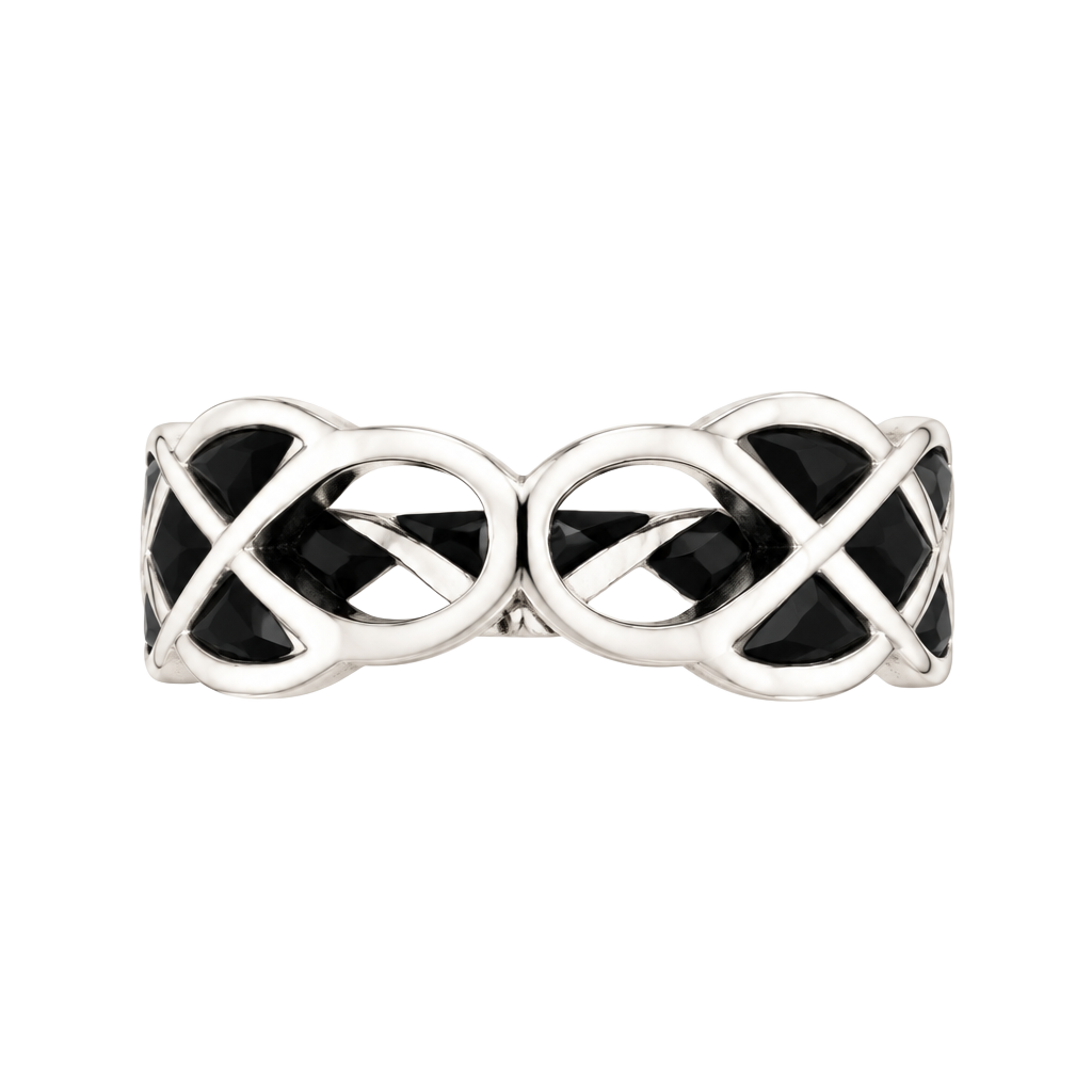 Celtic Knot Band Titanium Steel Silver Ring Size 5 1