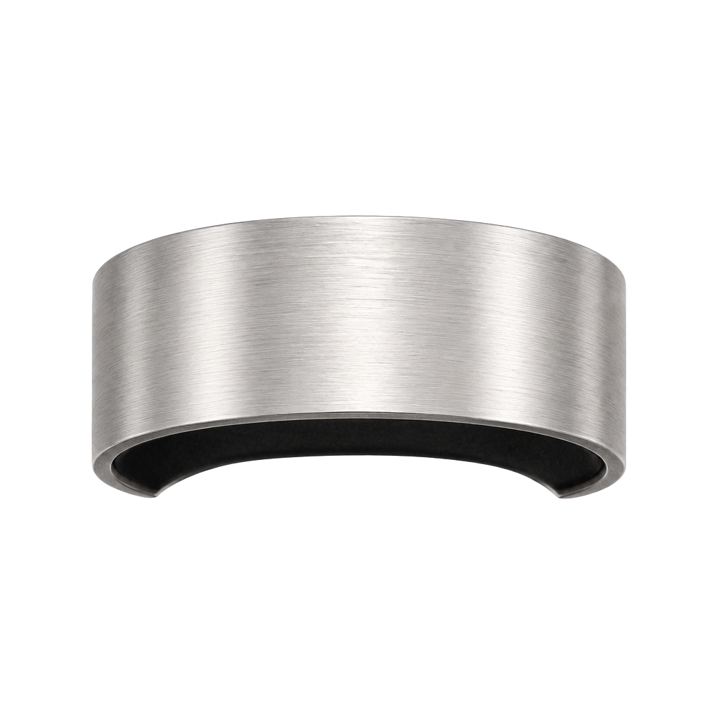 Tungsten Brushed Titanium Steel Silver 8mm Ring Size 9 Band 1