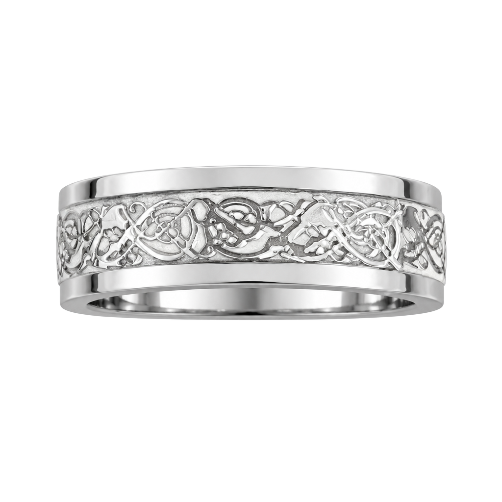 Celtic Knot Engraved Titanium Steel Wedding 6mm Band Ring Size 12 1