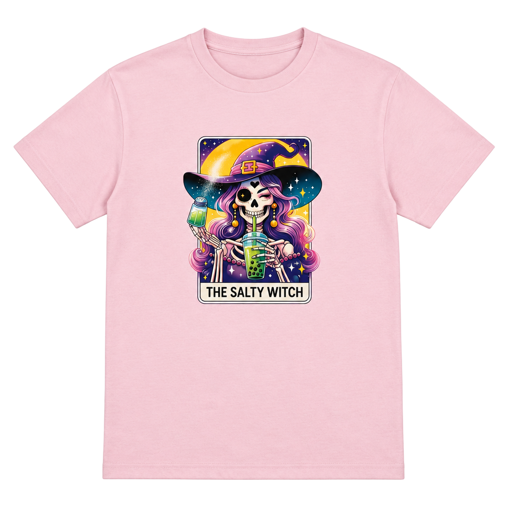 Gildan The Salty Witch Graphic T-Shirt XL Pink 1