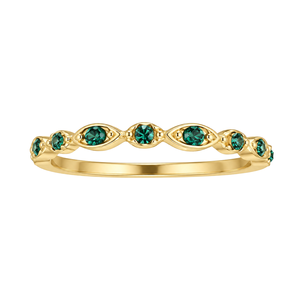 Marquise Cut Green Sapphire Eternity Band Size 8 1