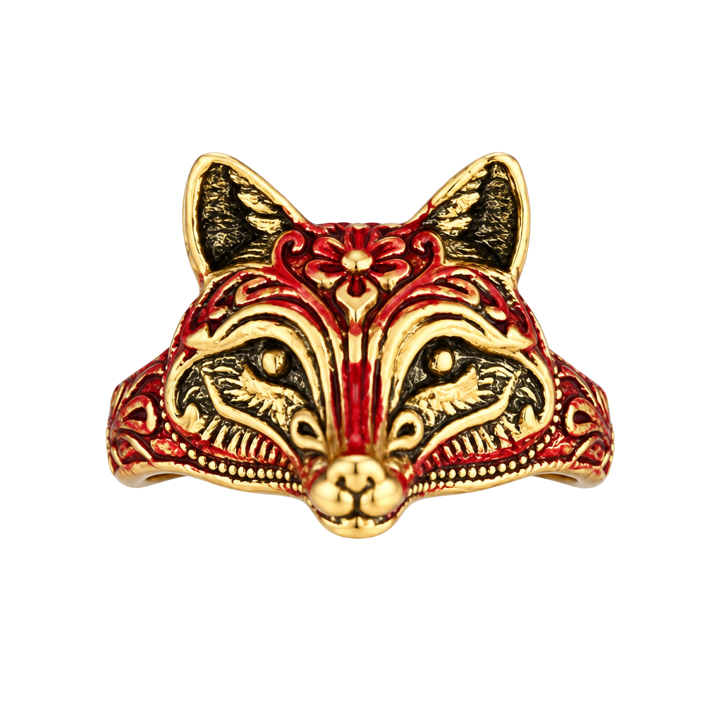 Burberry Prorsum Gold Fox Cocktail Ring Size 9 1