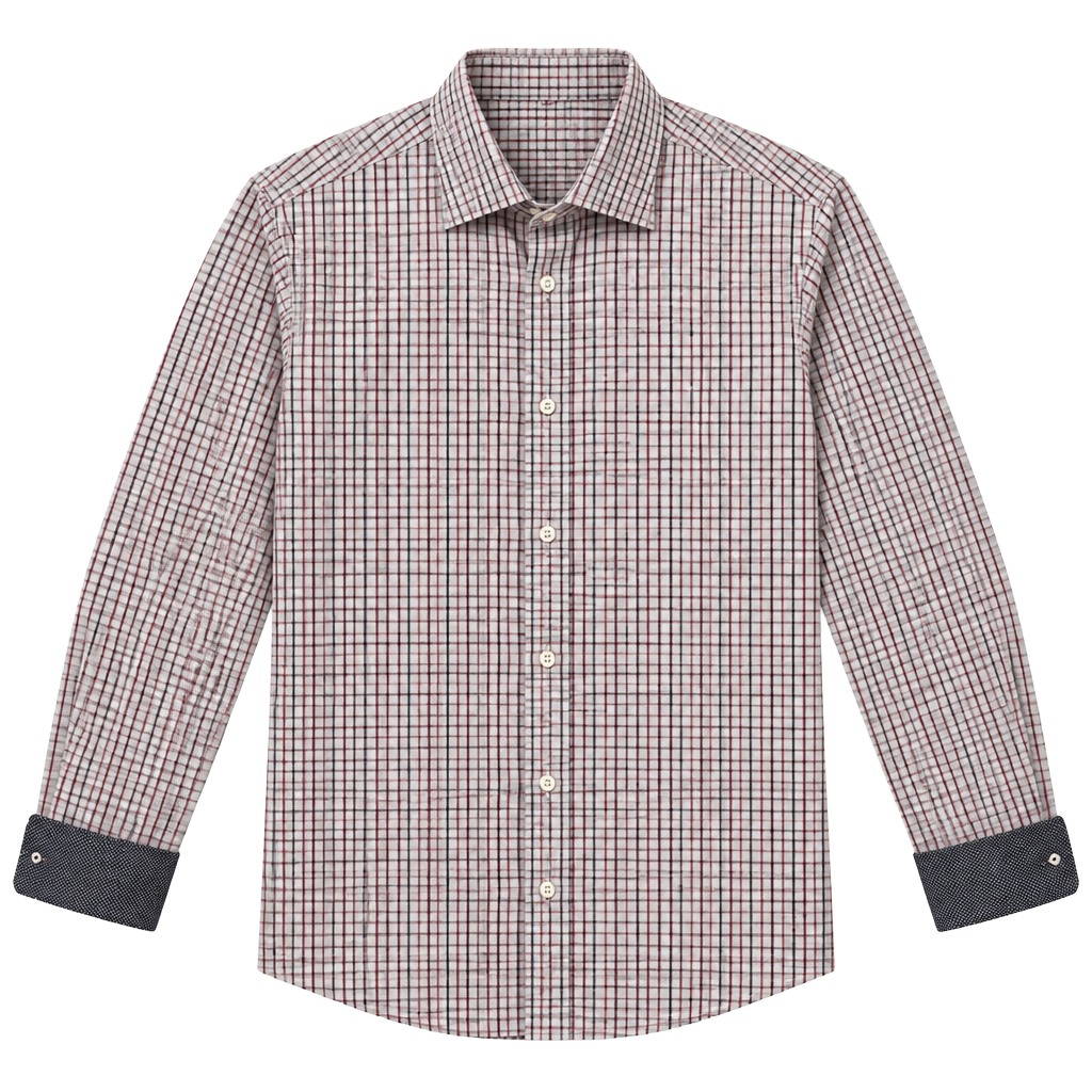 Bugatchi Uomo Plaid Button-Up Long Sleeve Shirt Classic Fit Large 1