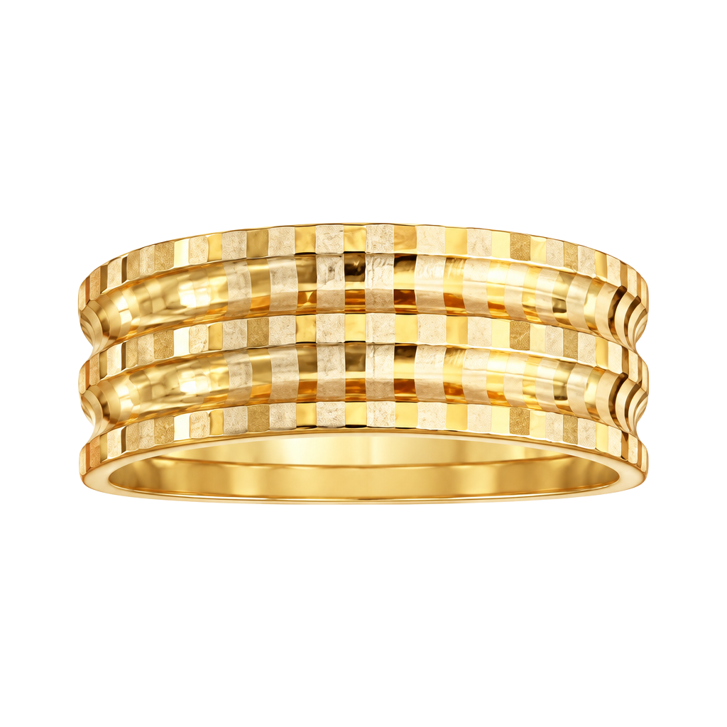 Vintage Multi-Tone Gold Diamond Cut Wedding 6mm Band Ring Size 11 1