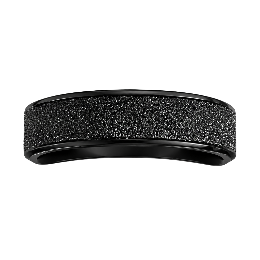 Black Sandblasted 4mm Ring Size 11 1