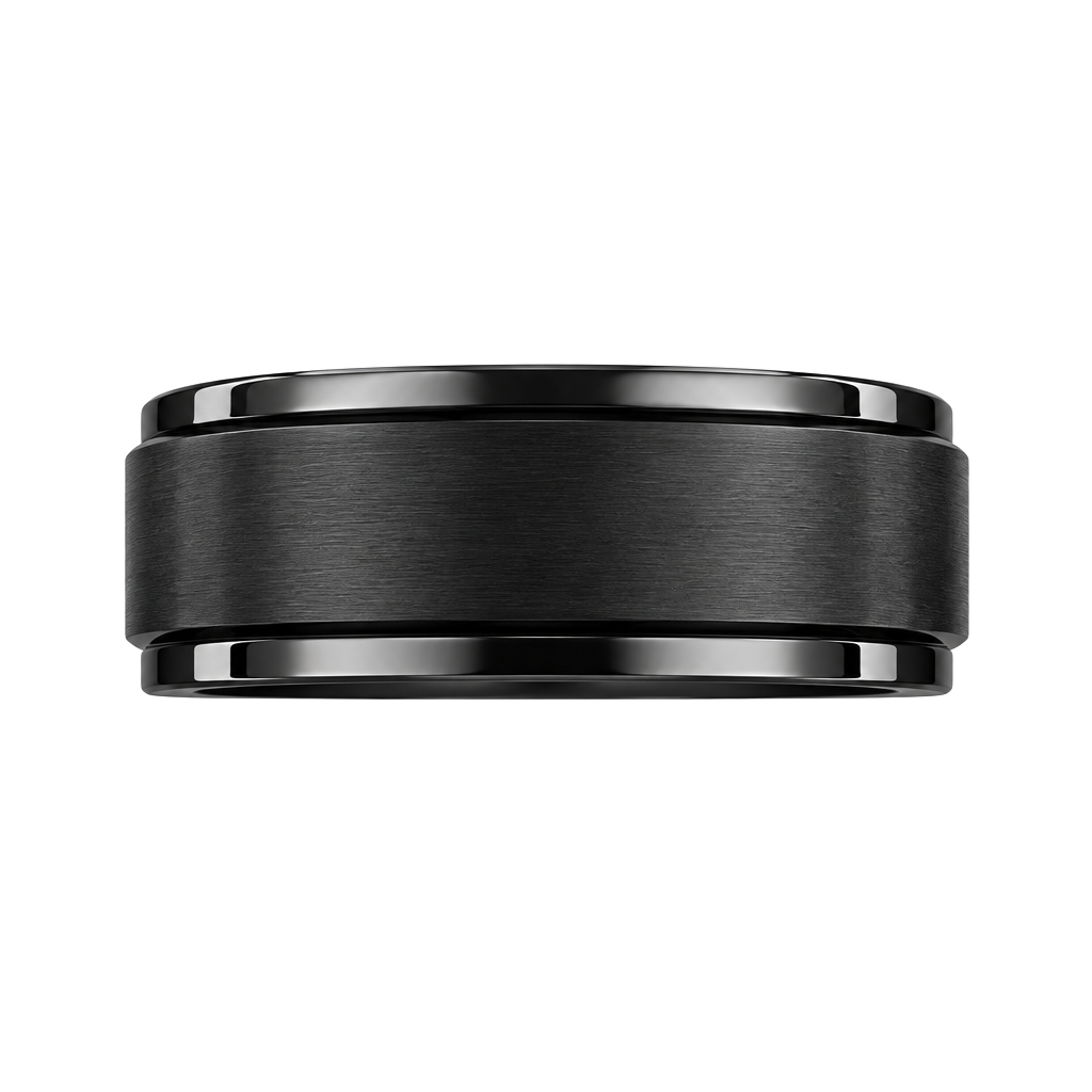 Black 6mm Titanium Steel Band Size 11 1