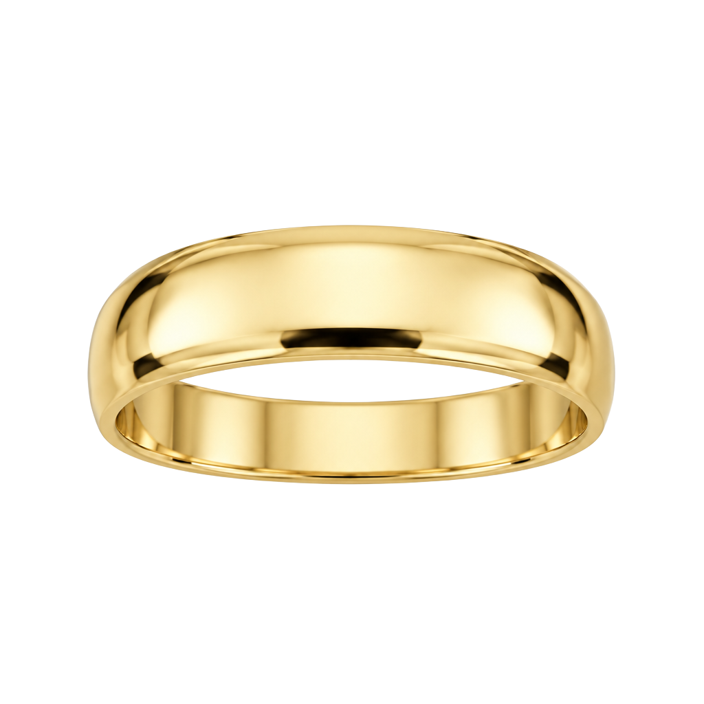 14K GF Band Gold Dome Polished Finish 4mm Band Size 9 1