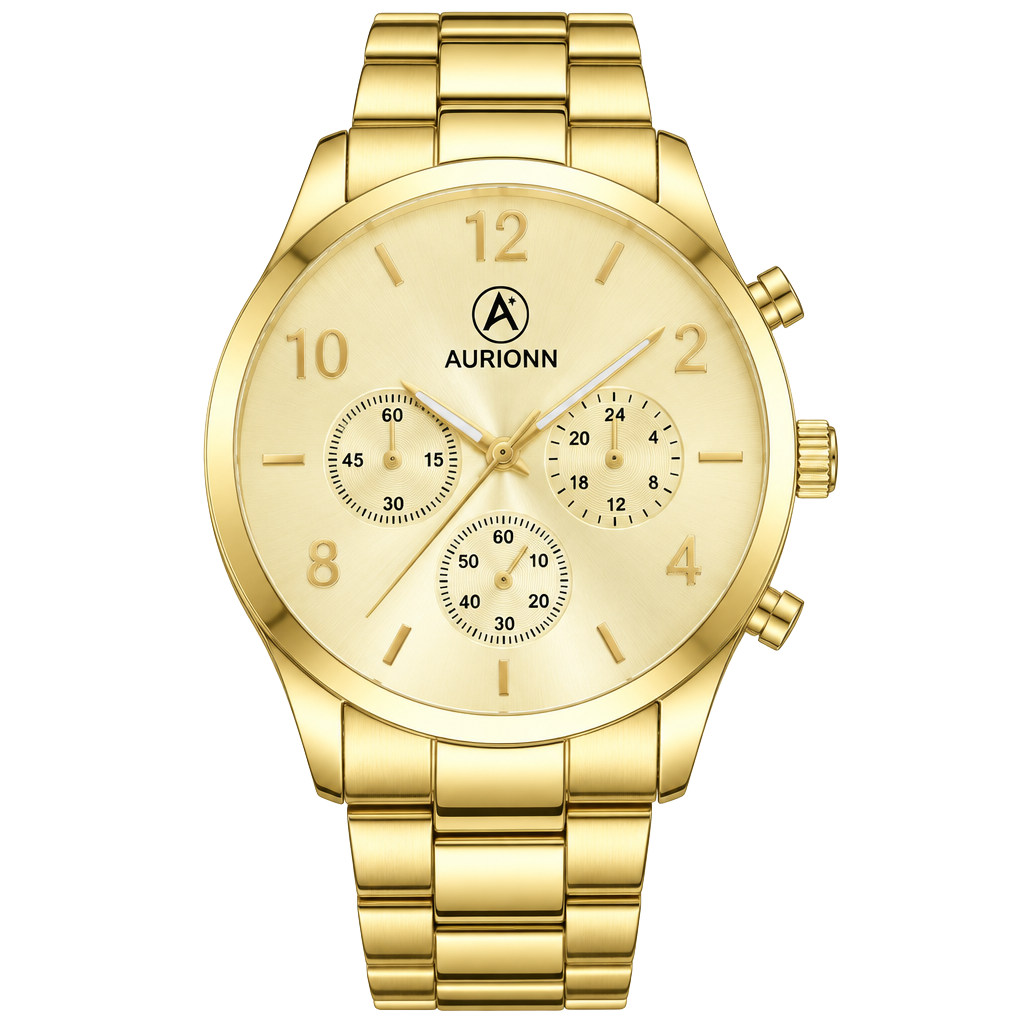 Aurionn Men's Quartz Timepiece Gold Stainless Steel 1