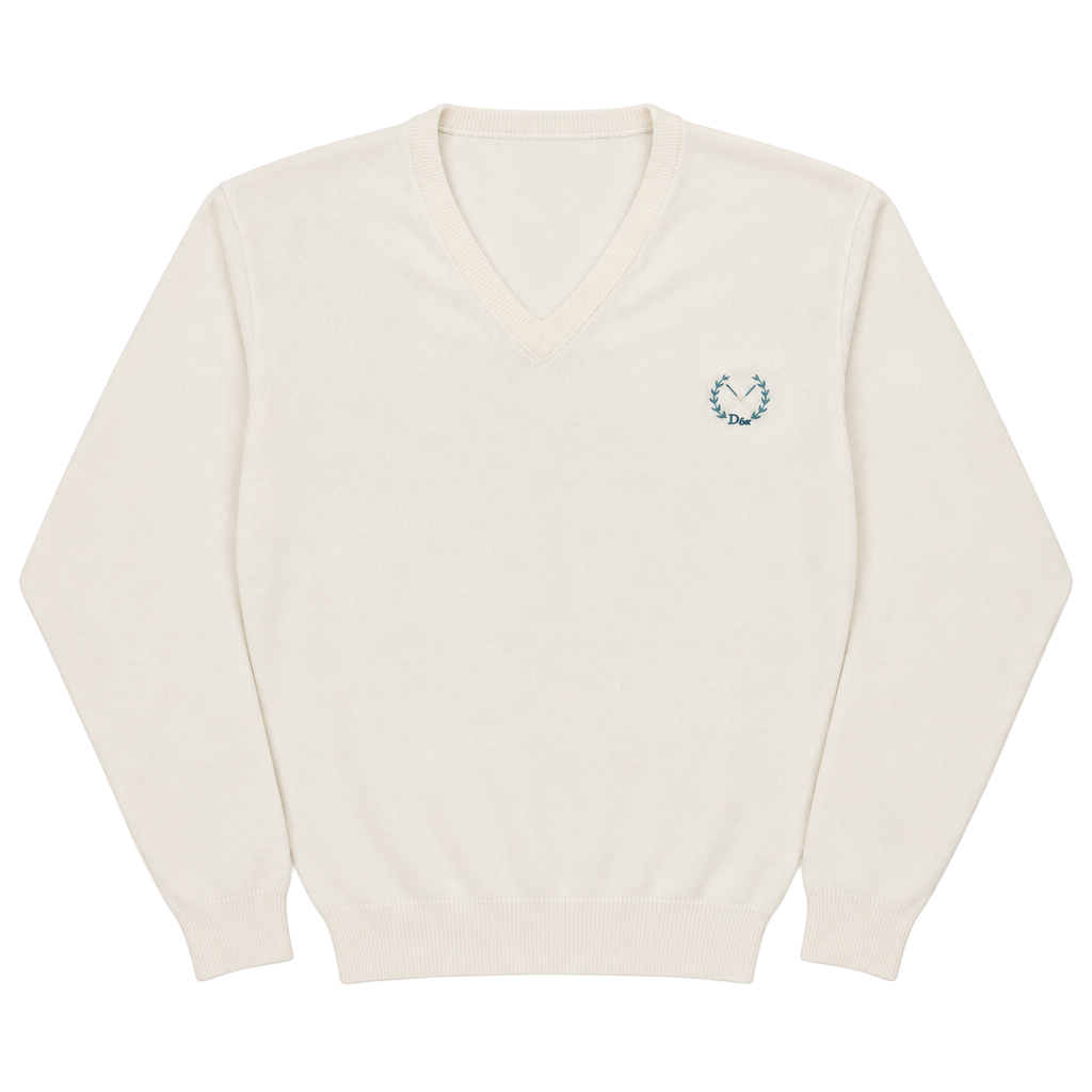 Christian Dior Monsieur V-Neck Sweater Size XL White Cotton Golf Logo 1