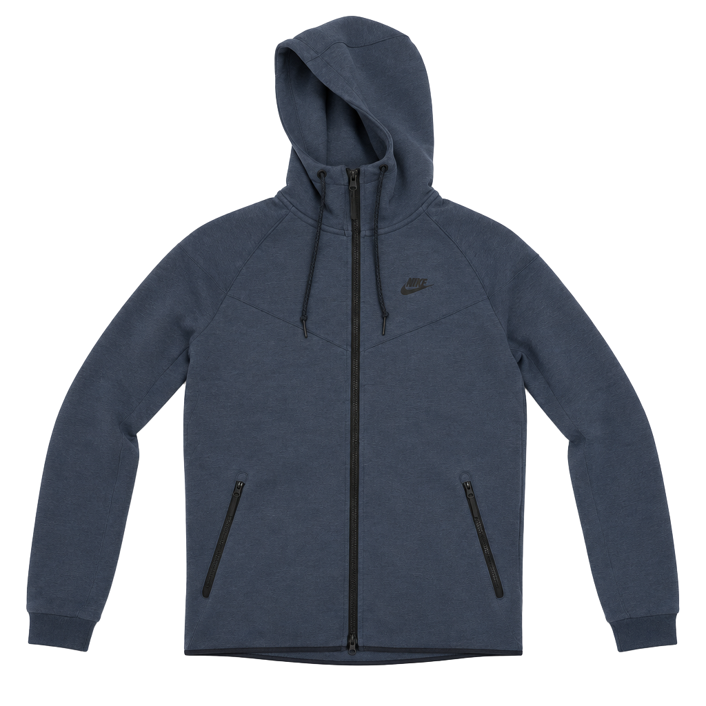 Nike Tech Fleece Windrunner Size M Blue Full-Zip Hoodie Sweatshirt 1