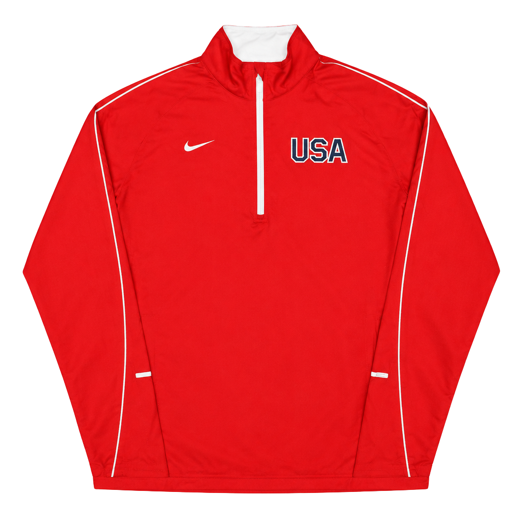 Nike Element USA 1/4 Zip Pullover Size XL Red Dri-Fit Long Sleeve Shirt 1