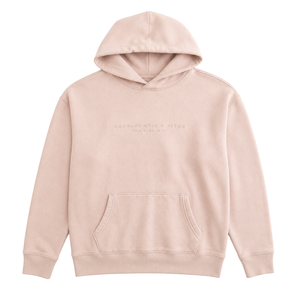 Abercrombie & Fitch Soft A&F Fleece Relaxed Hoodie in Light Pink 1