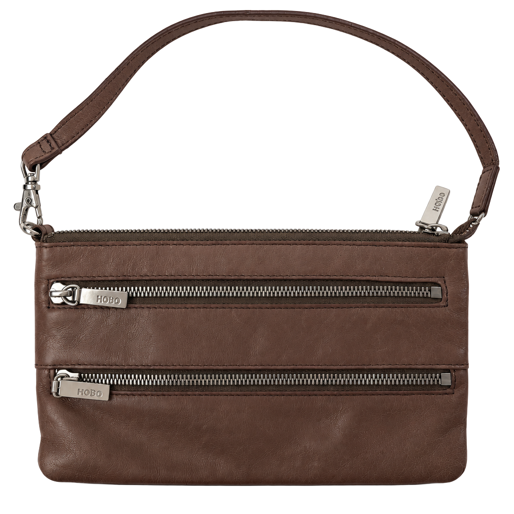 Hobo TaupeLeather Crossbody Bag Purse 1