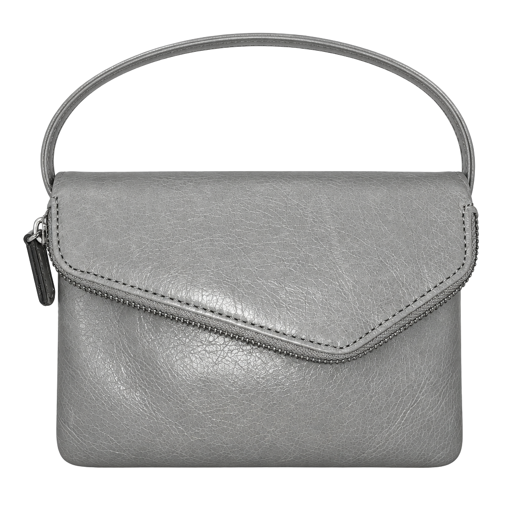 Hobo Gray Leather Crossbody Bag 1