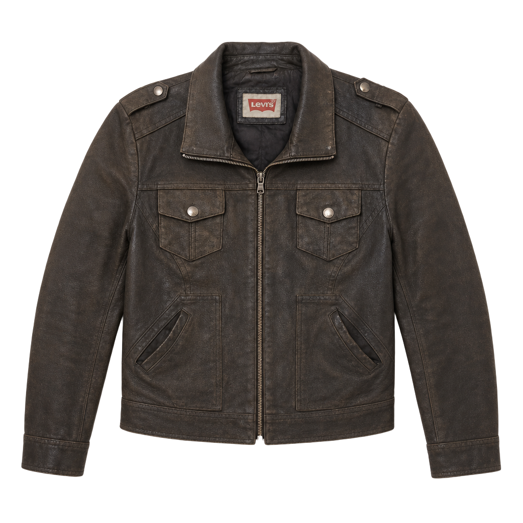 Levi's Women's Genuine Leather Utility Jacket with Shoulder Epaulets 1