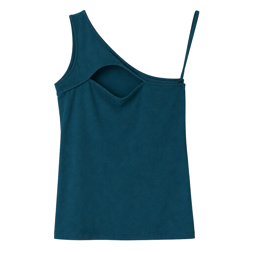 Torrid Foxy Cutout One Shoulder Tank Top Size 0 Teal Cotton Spandex 1