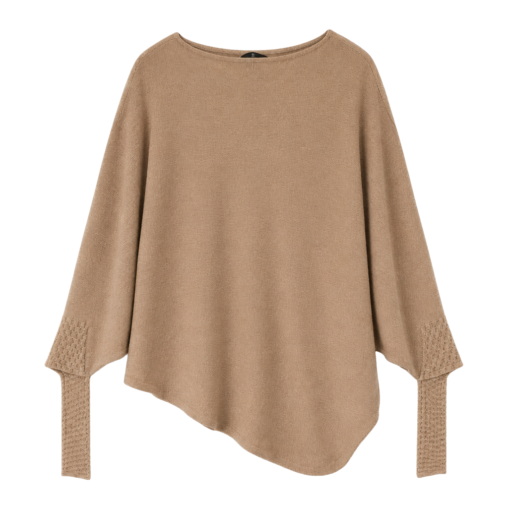 Lillusory LS092 Sweater Size S Pink Asymmetric Knit Poncho 1