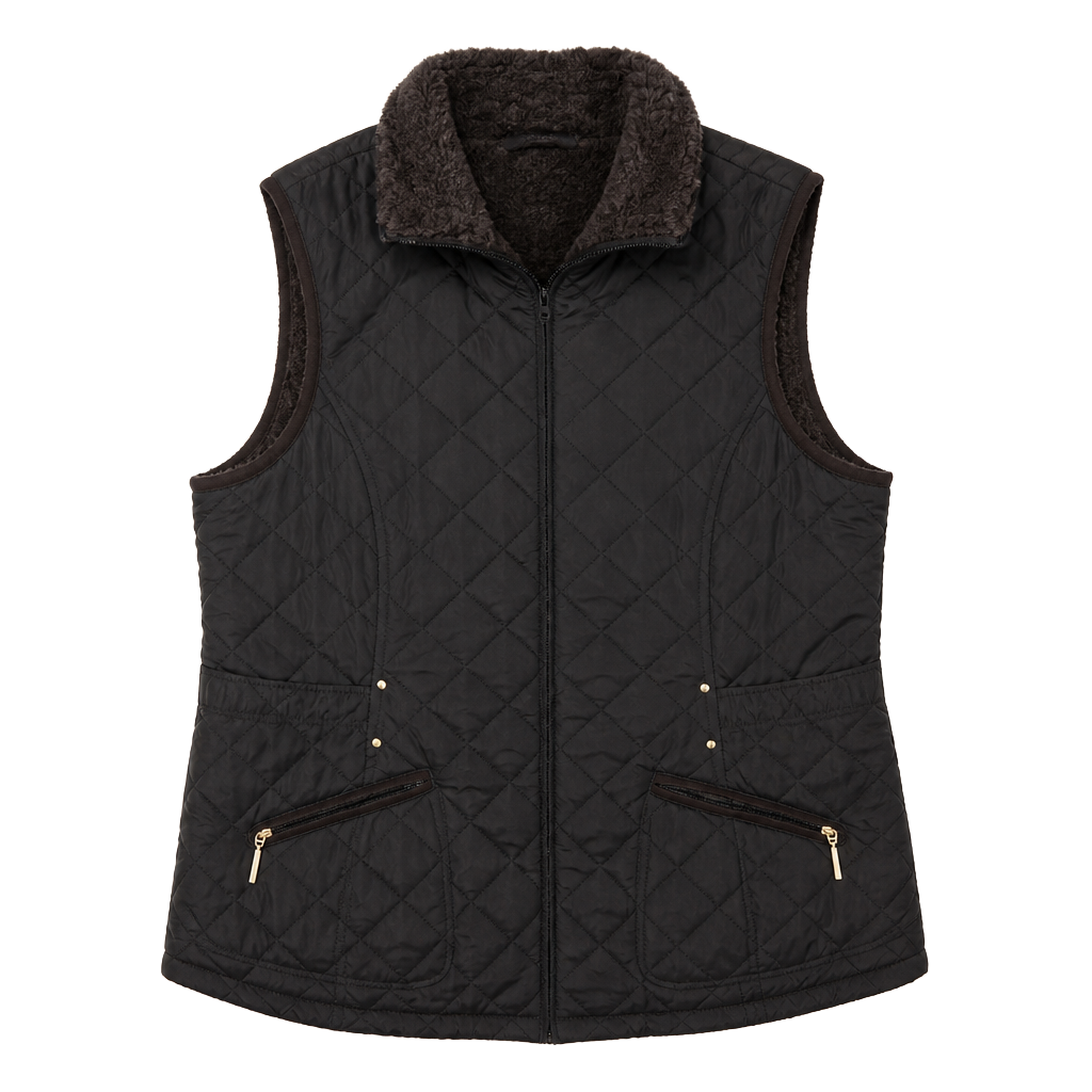 Weatherproof Ladies' Ultra Soft Fur Lining Quilted Vest 1