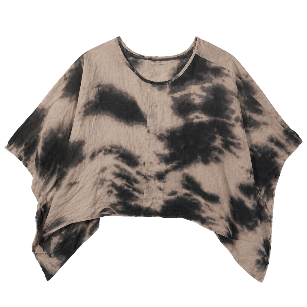Torrid Tie-Dye Hi-Lo Poncho Style Tunic Top Black and White Plus Size 2/3 1