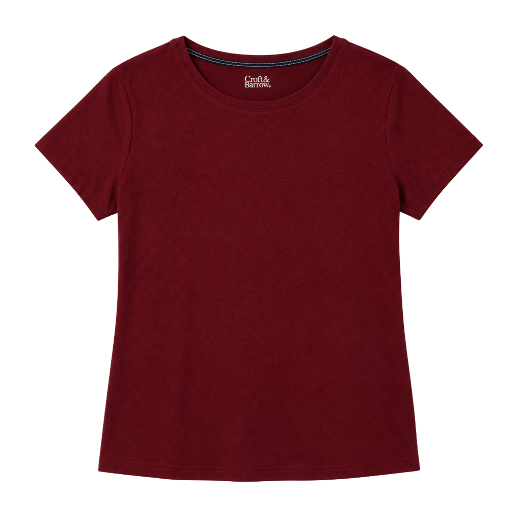 Croft & Barrow Women's Red 100% Cotton Short Sleeve Crewneck T-Shirt Size Medium 1