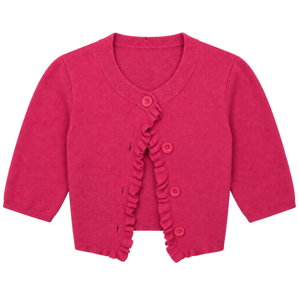 Ann Taylor Cardigan Size L Pink Ruffle Button Front 1