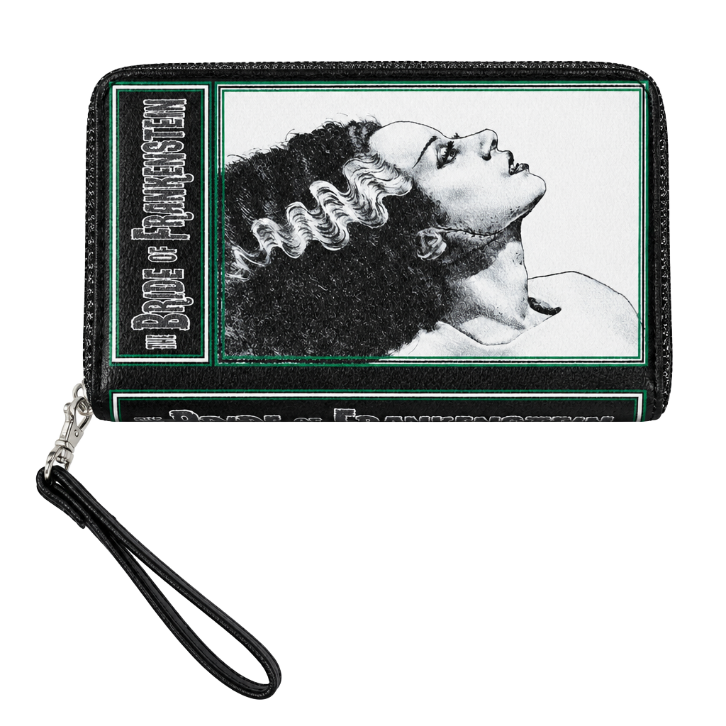 The Bride of Frankenstein Book Wallet Wristlet Purse Black Vinyl 1