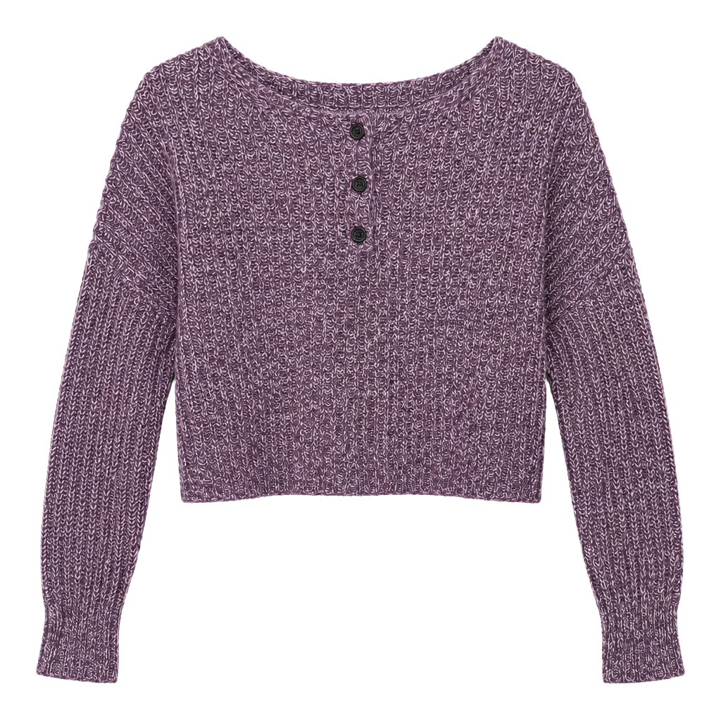 American Eagle Knit Henley Sweater Purple 1