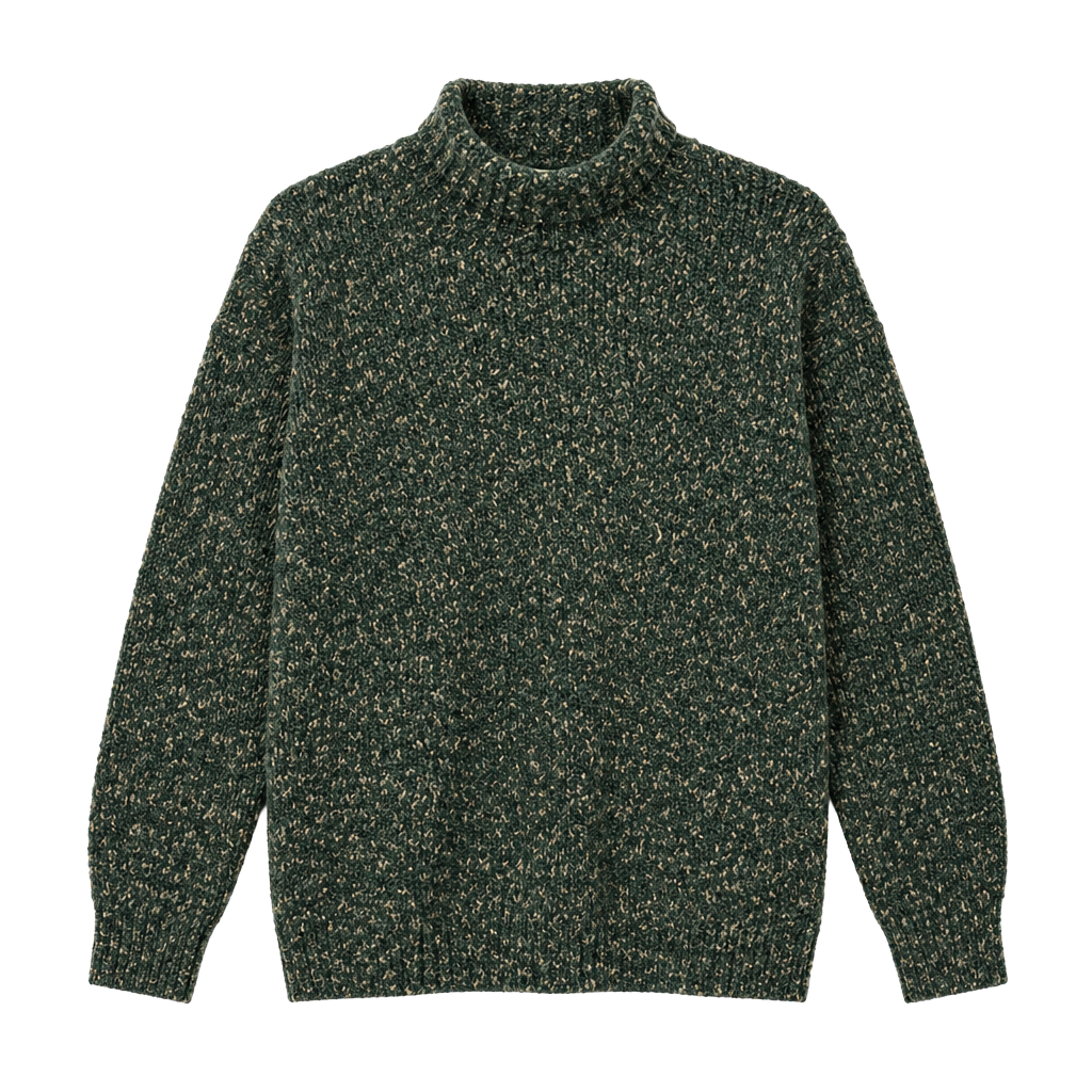 Vintage St. John's Bay Mock Neck Sweater 2X Green Speckled 1