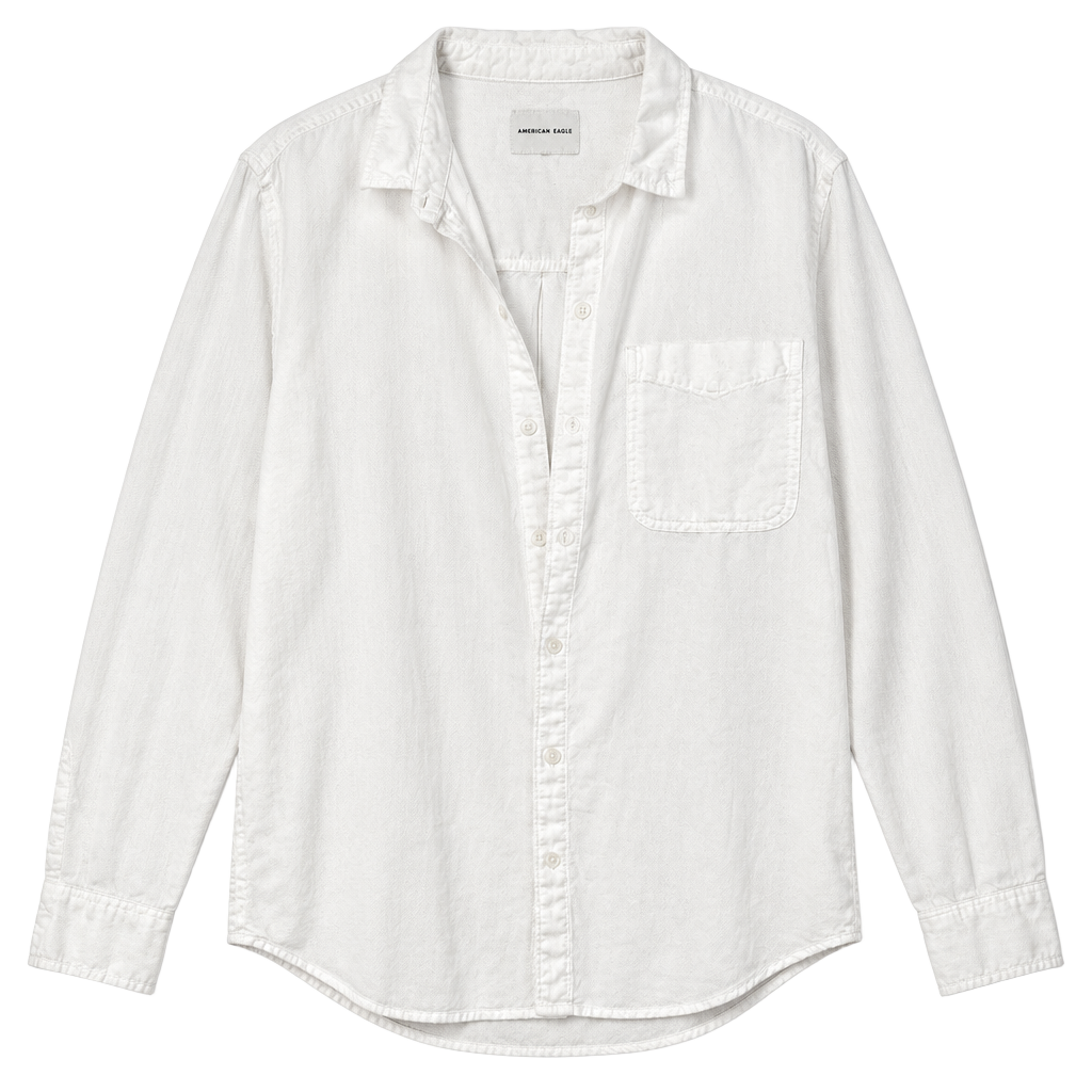 American Eagle Long Sleeve Button Down Shirt Size S 1