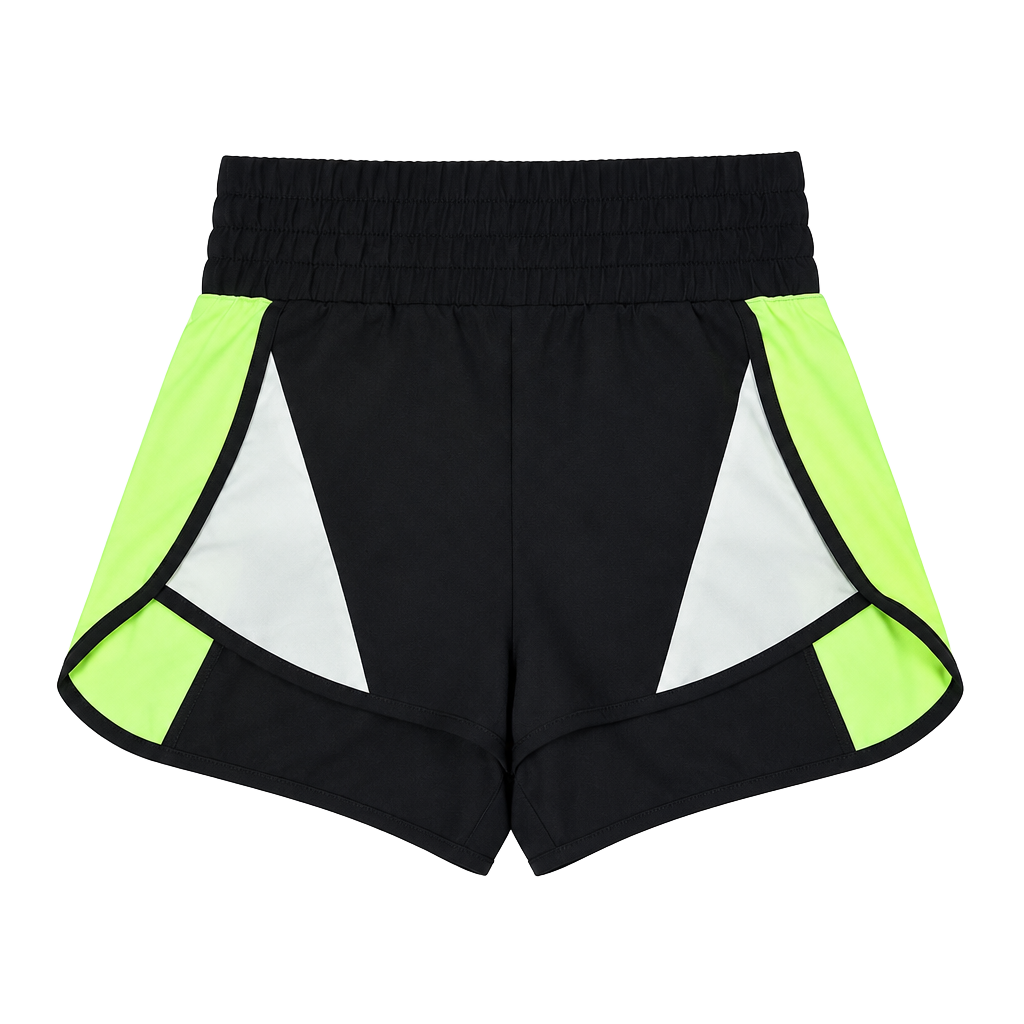 Avia Black Shorts with Neon Green Trim 1