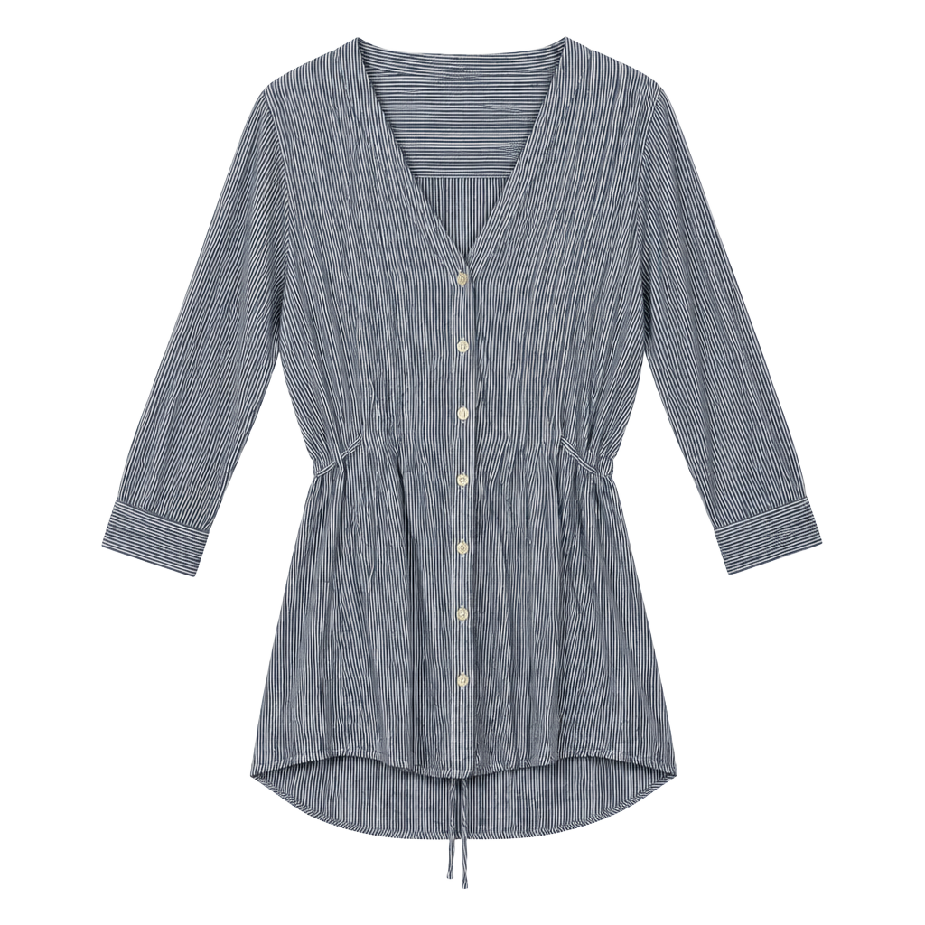 Levi's Striped V-Neck Button Front Tunic Shirt 1