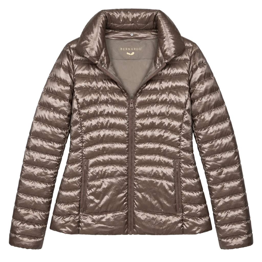 Bernardo Puffer Jacket Size XL Brown Quilted 1