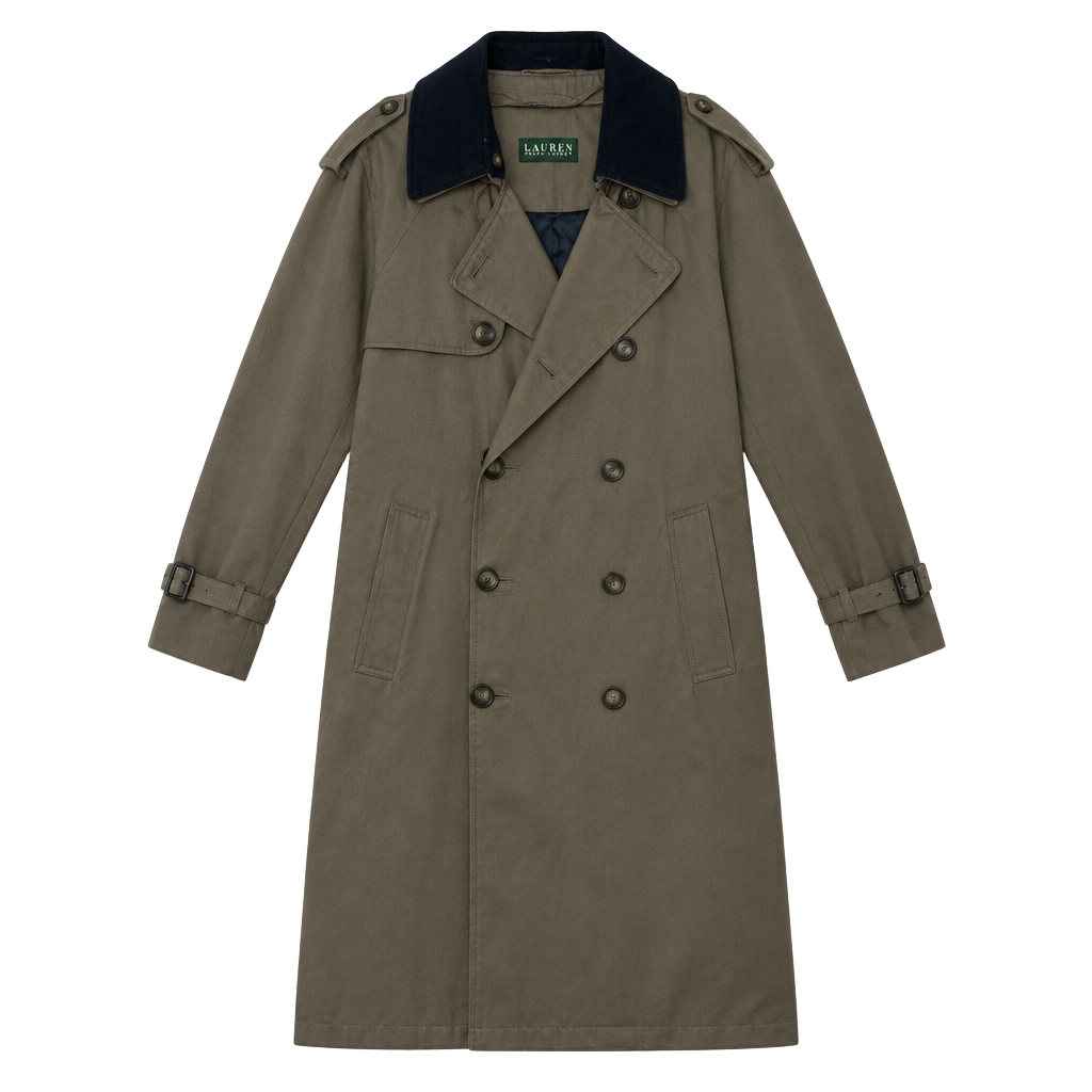 Lauren Ralph Lauren Trench Coat Size 40R Taupe Belted 1